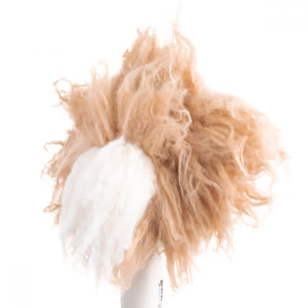 Teddy head fur with standing ears, champagne with white muzzle
