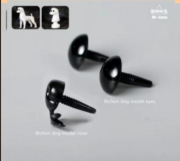 Ersatz-Augen und Nase für Mr. Jiang Trainingsmannequins – Schwarz mit schwarzem Rand