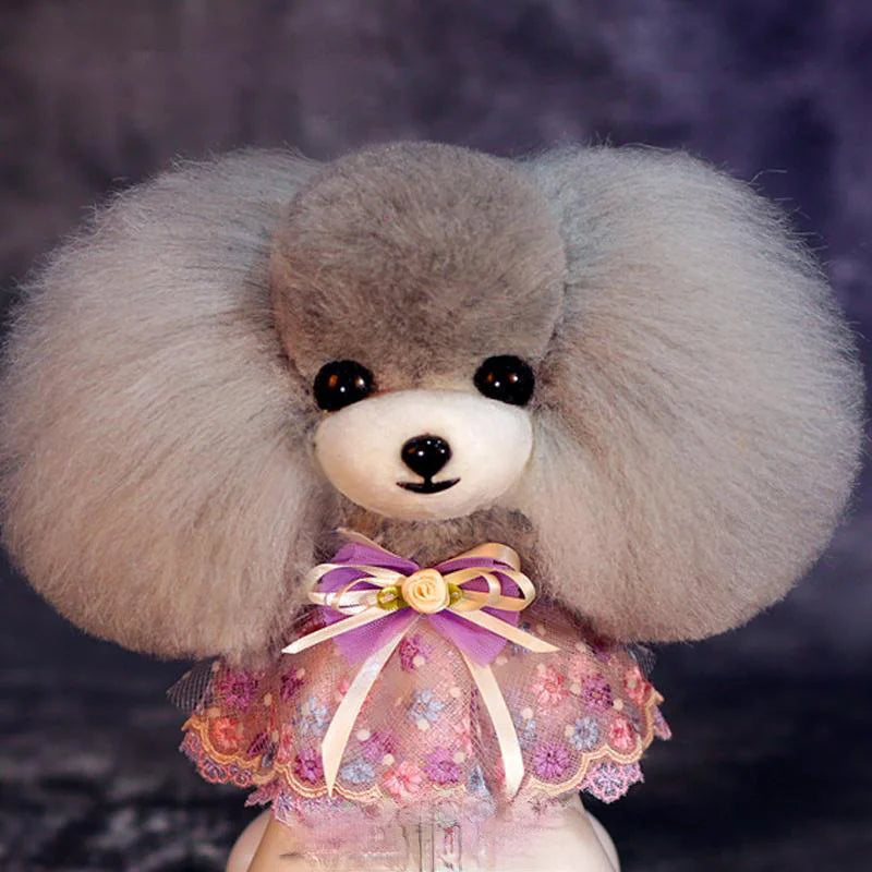 Teddy head fur, grey with white muzzle – ears drooping