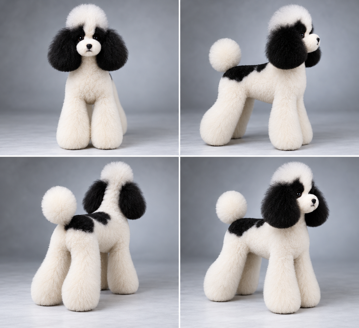 Teddy bear plush, black and white