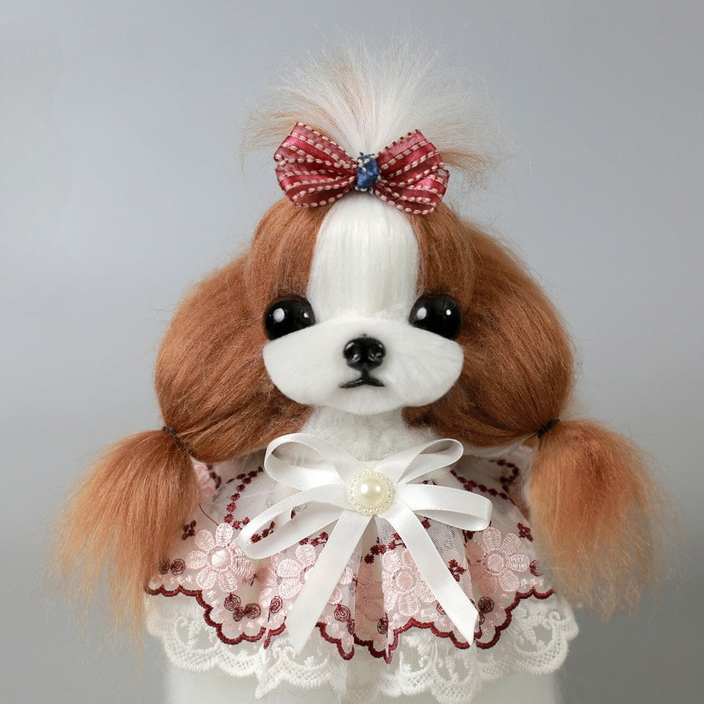 Shih-Tzu Ganzkörperfell, Braun-Weiß (Shih Tzu full body hair (brown and white)