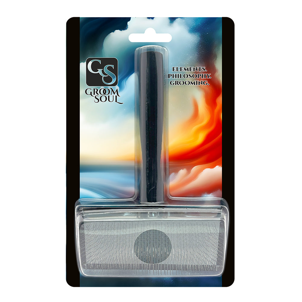 Щетка-пуходерка для животных со средней длиной зубцов Groom Soul Basic Series Frosted Titanium