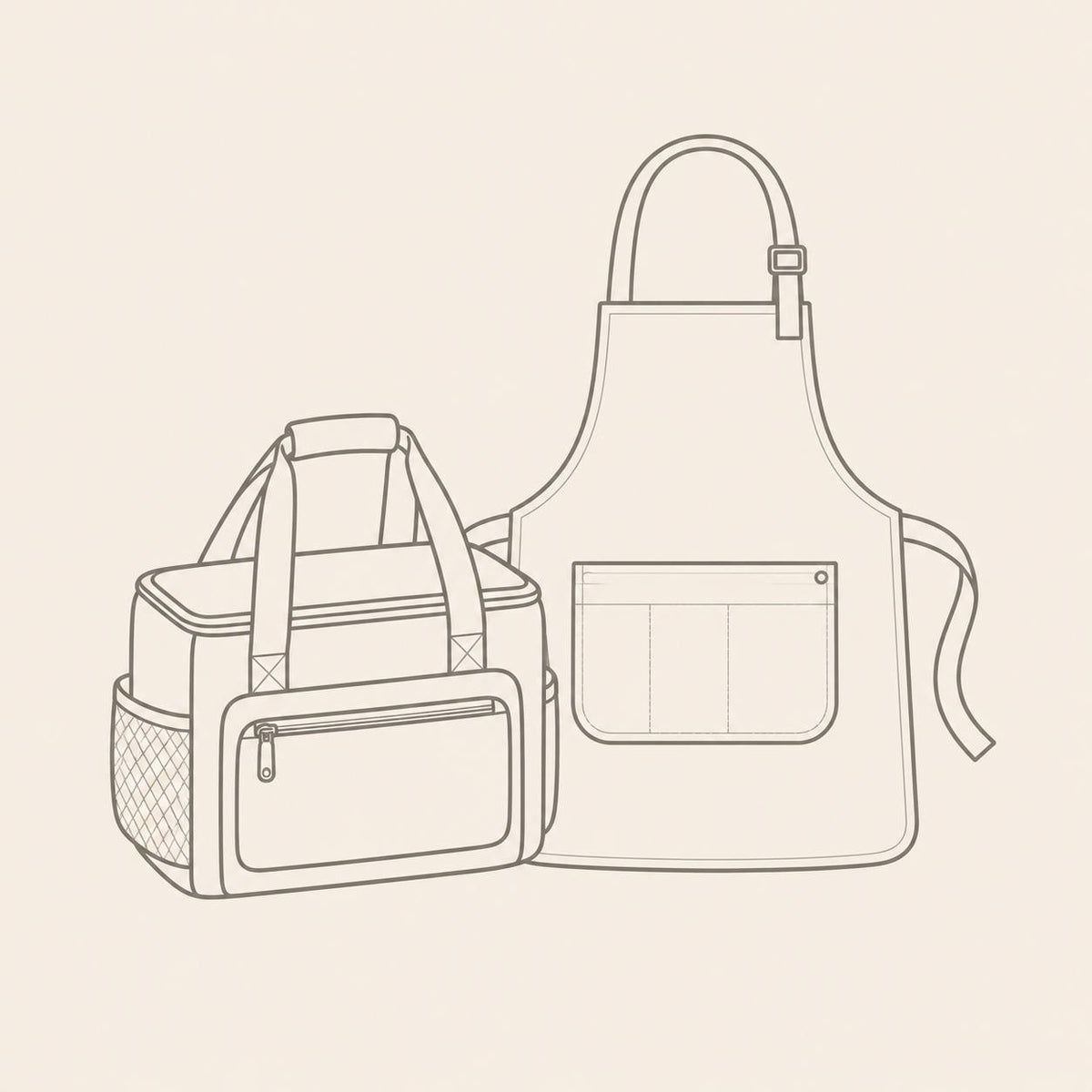 Taschen, Schürzen & Kleidung