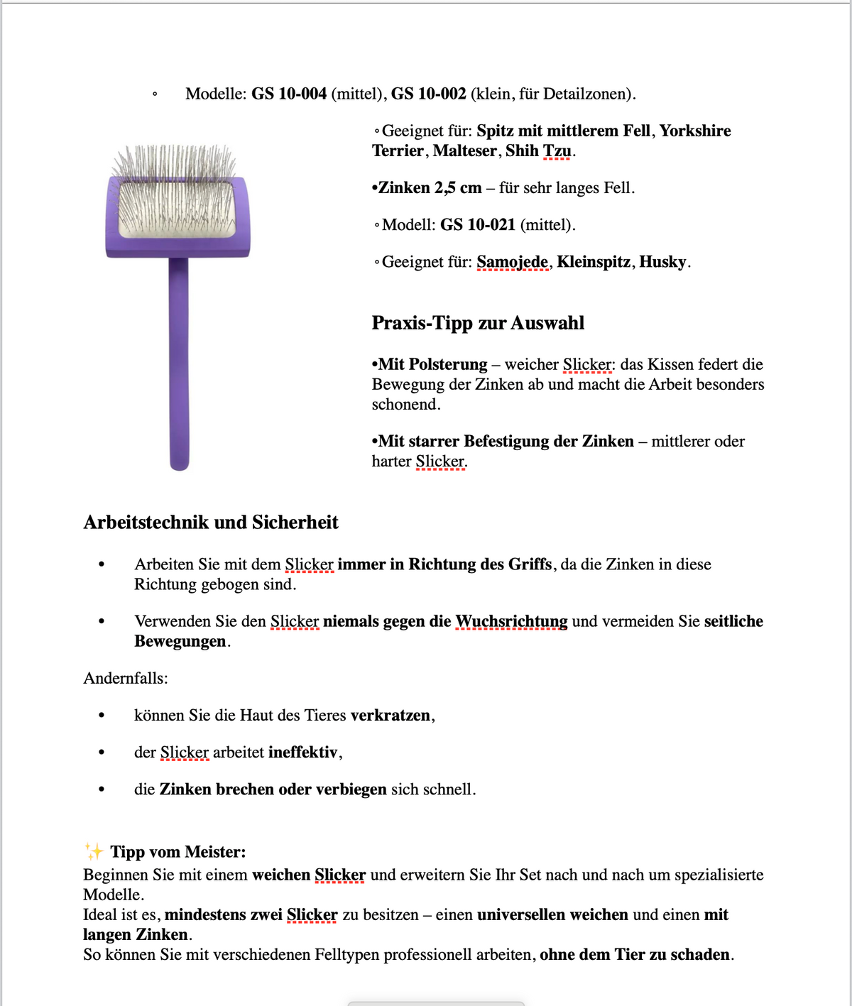 Professional Grooming Handbook – in German