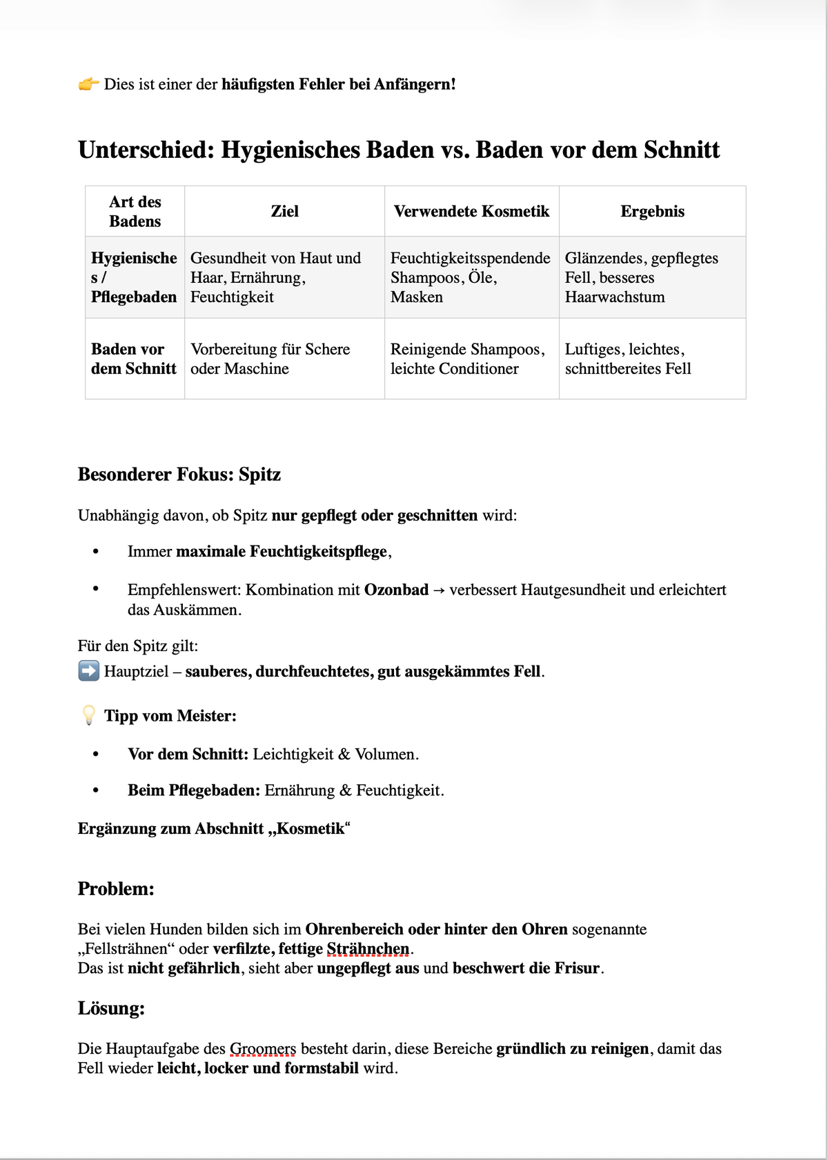 Professional Grooming Handbook – in German