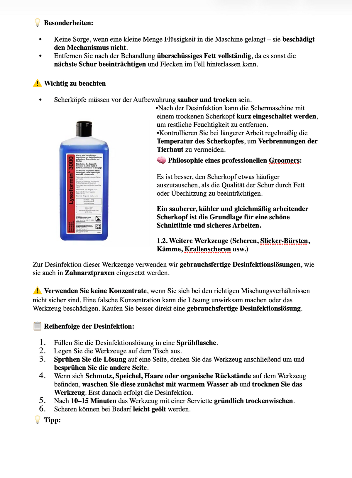 Professional Grooming Handbook – in German