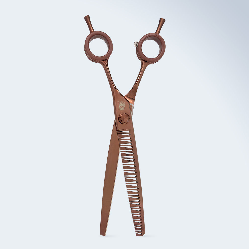 Groom Soul Harmonia Curved Chunking Scissors for Dog Grooming, 7.5 inches