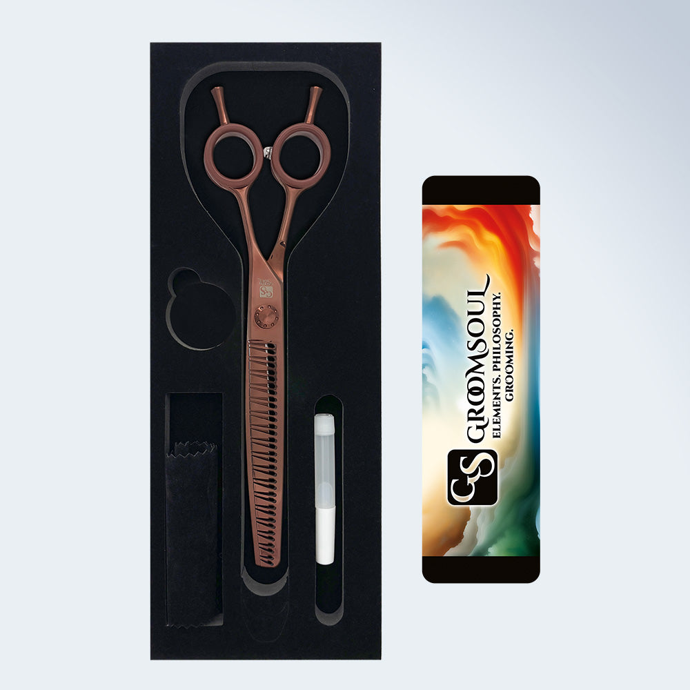 Groom Soul Harmonia Curved Chunking Scissors for Dog Grooming, 7.5 inches