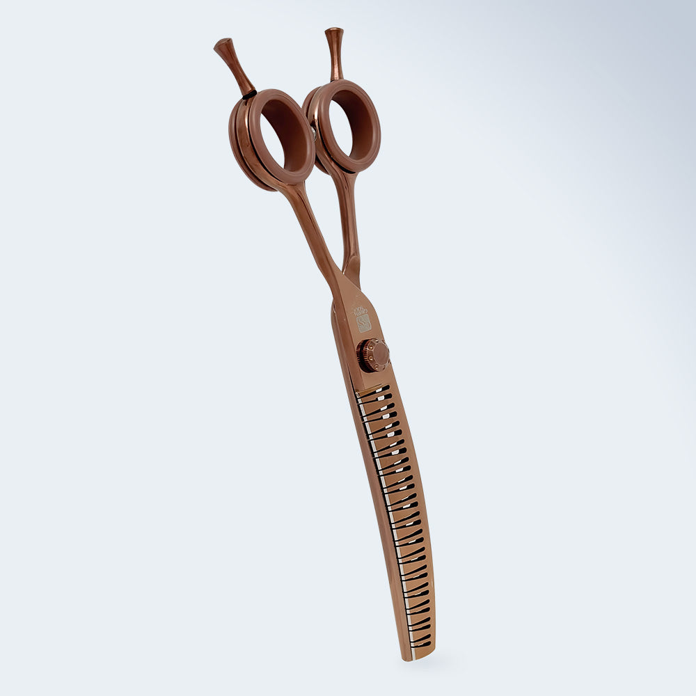 Groom Soul Harmonia Curved Chunking Scissors for Dog Grooming, 7 inches
