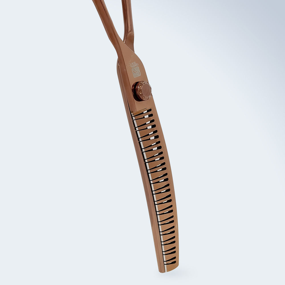 Groom Soul Harmonia Curved Chunking Scissors for Dog Grooming, 7 inches
