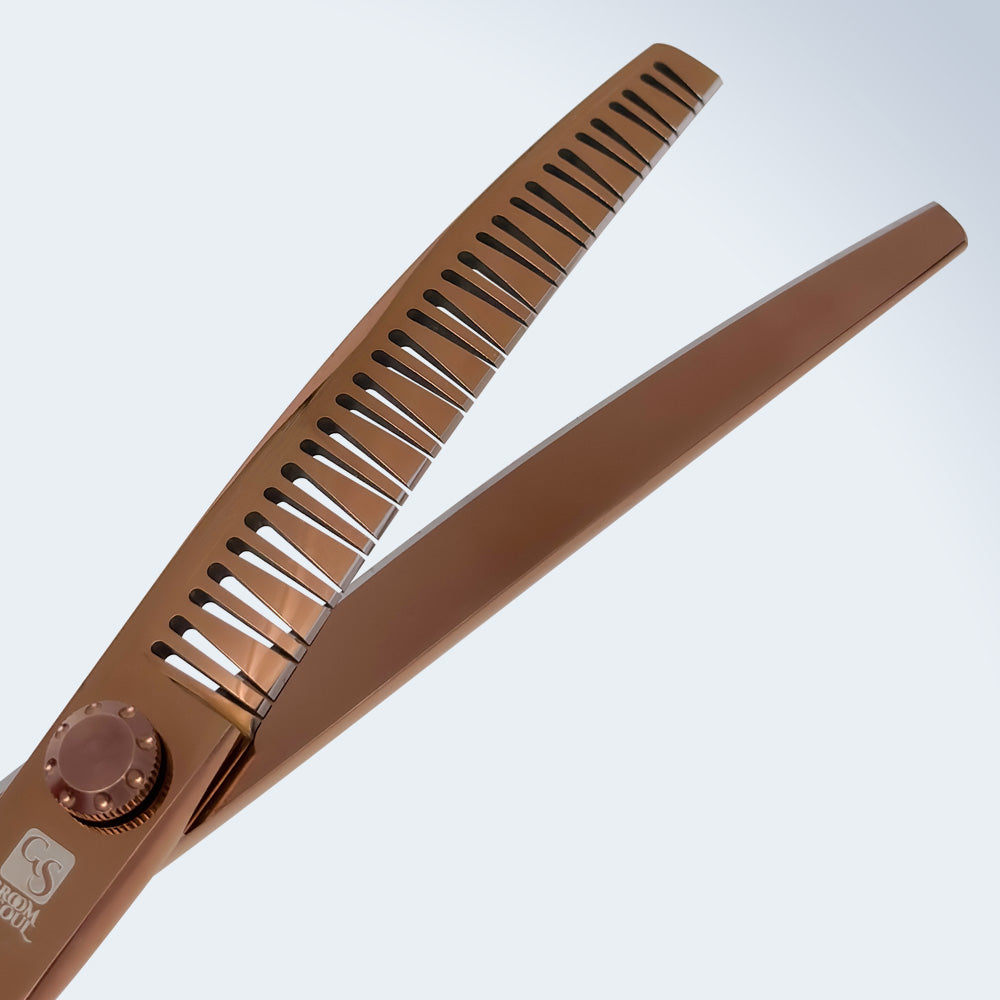 Groom Soul Harmonia Curved Chunking Scissors for Dog Grooming, 7 inches