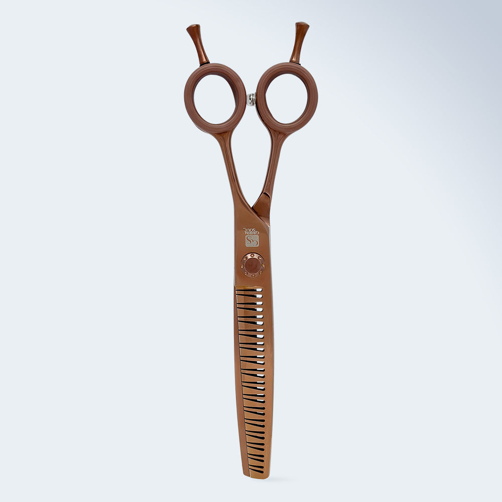 Groom Soul Harmonia Curved Chunking Scissors for Dog Grooming, 7 inches