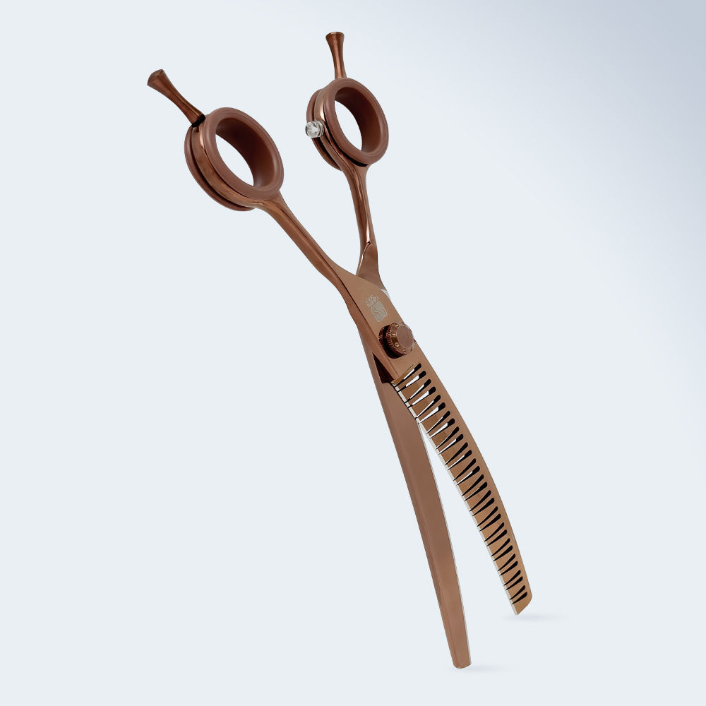 Groom Soul Harmonia Curved Chunking Scissors for Dog Grooming, 7 inches