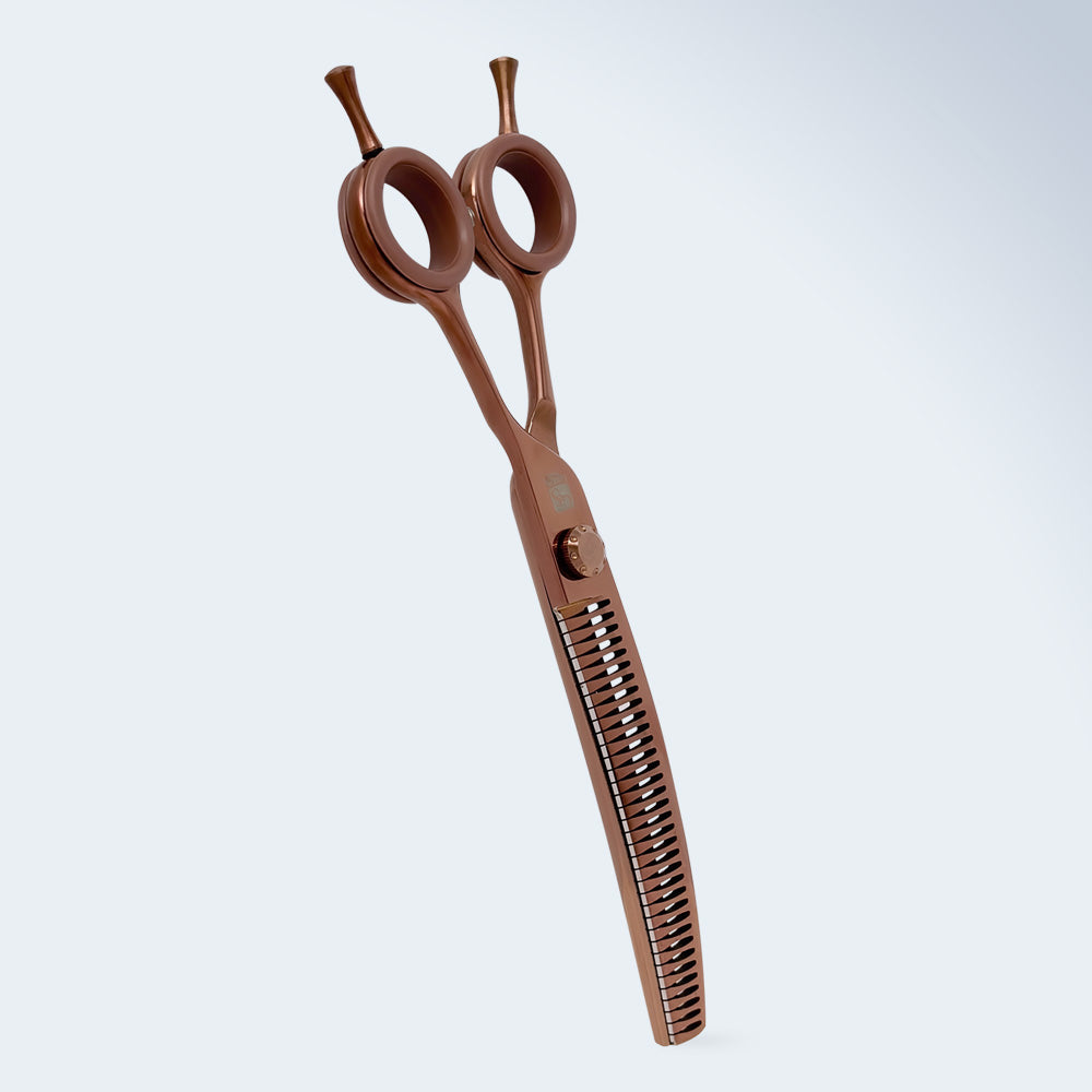 Groom Soul Harmonia Curved Chunking Shears for Dog Grooming, 7 inches