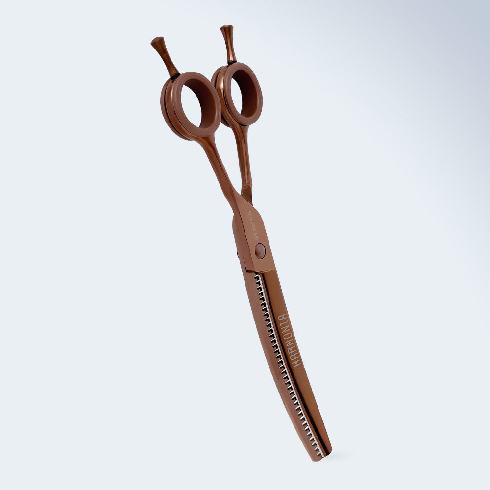 Groom Soul Harmonia Curved Chunking Shears for Dog Grooming, 7 inches