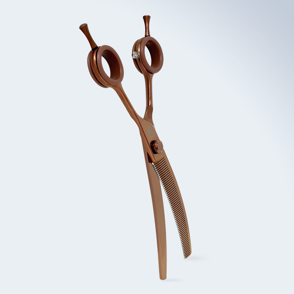 Groom Soul Harmonia curved grooming shears for dogs, 7 inches