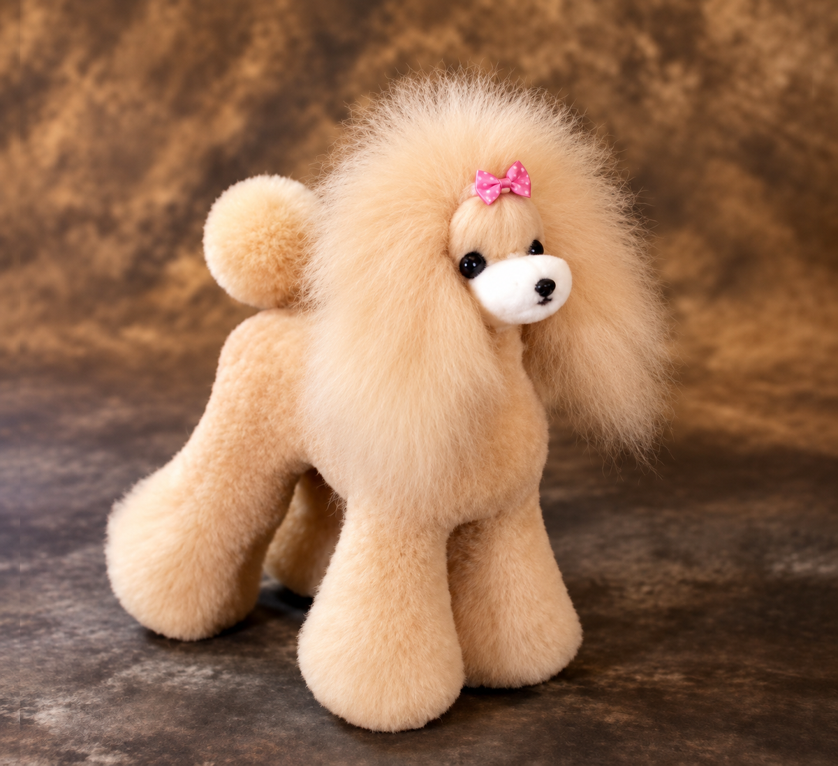 Teddy bear fur all-over, champagne with white muzzle