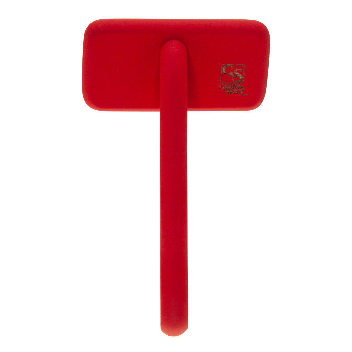 Small slicker brush for animals with medium-length bristles Groom Soul Natural Series Soft Pins Red