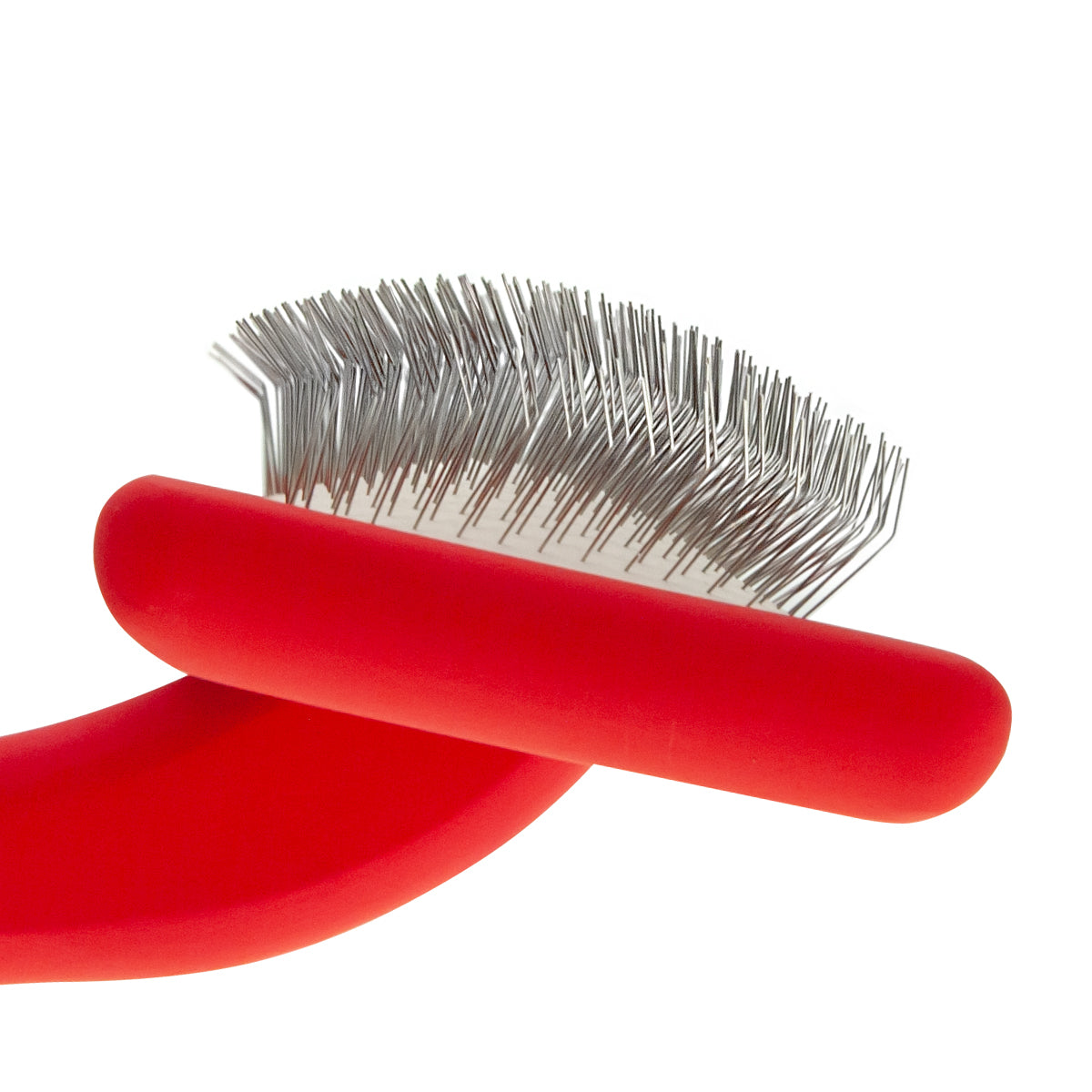 Щетка-пуходерка для животных со щетиной средней длины Groom Soul Natural Series Soft Pins Red