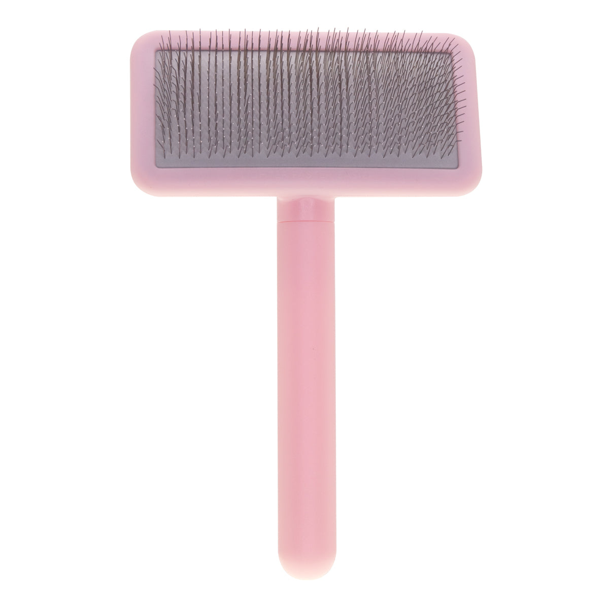 Small slicker brush for animals with medium-length bristles Groom Soul Basic Series Soft Pins Pink