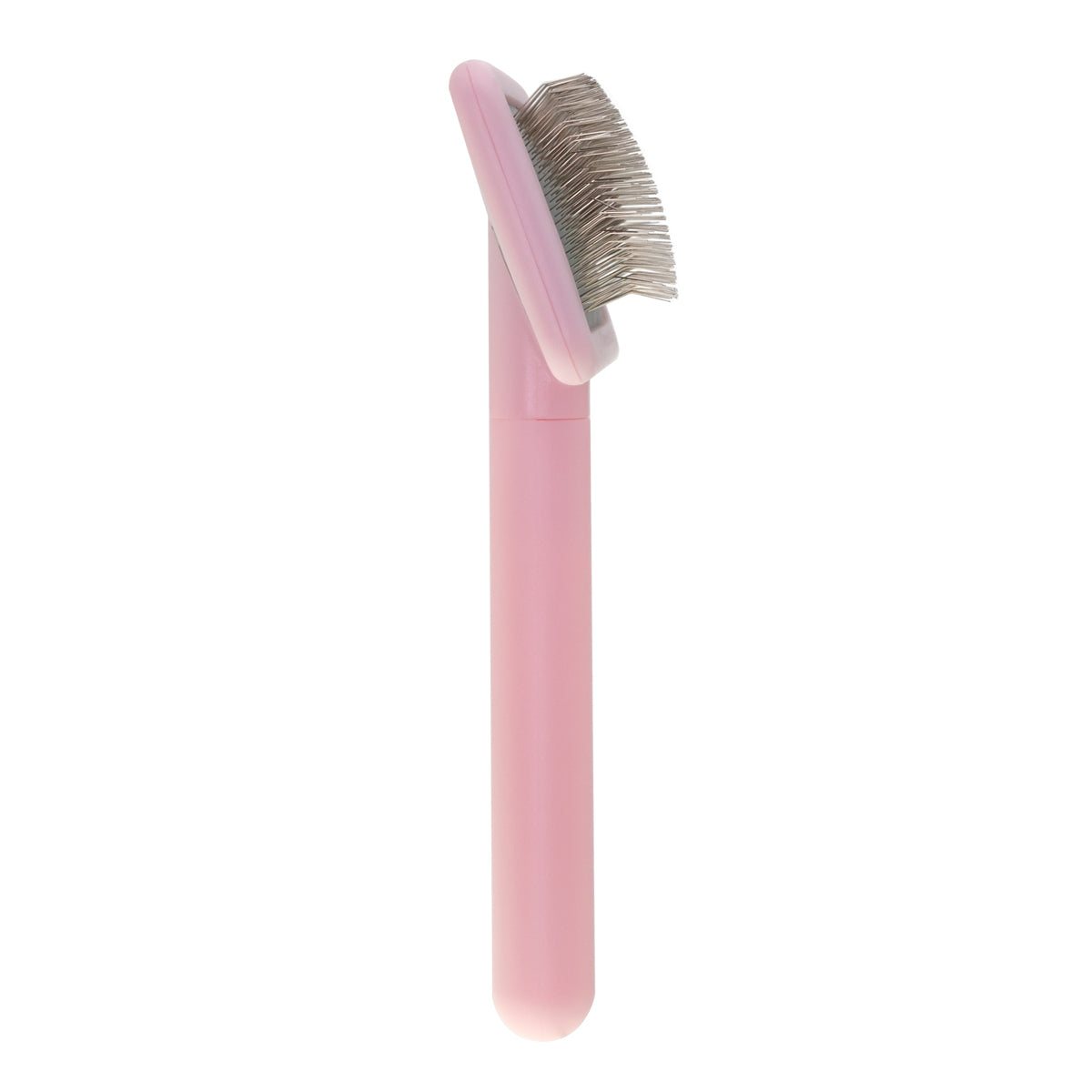 Small slicker brush for animals with medium-length bristles Groom Soul Basic Series Soft Pins Pink