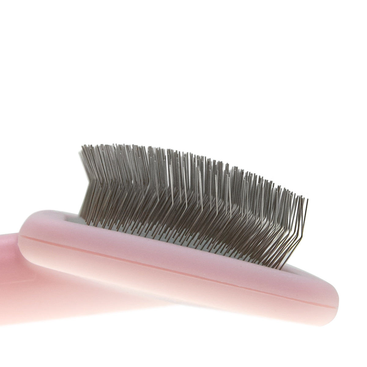 Small slicker brush for animals with medium-length bristles Groom Soul Basic Series Soft Pins Pink