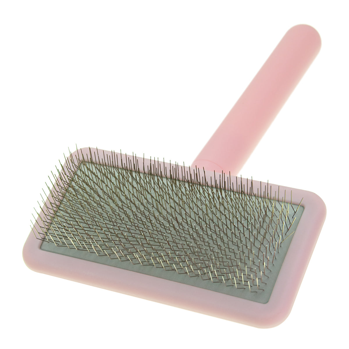 Small slicker brush for animals with medium-length bristles Groom Soul Basic Series Soft Pins Pink