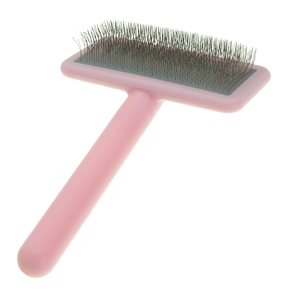 Small slicker brush for animals with medium-length bristles Groom Soul Basic Series Soft Pins Pink