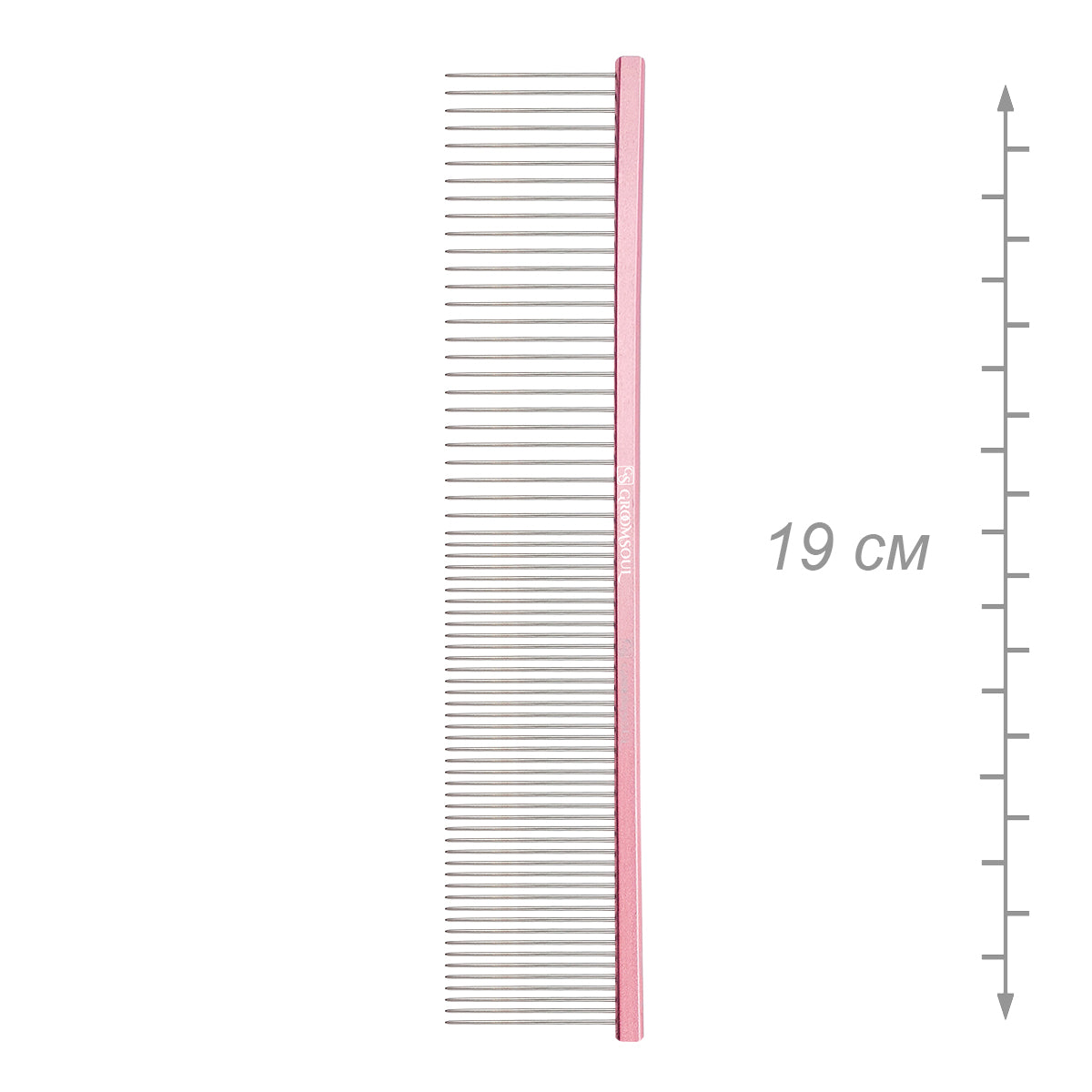 Металлическая расческа для животных Groom Soul Pink Series, 19 см