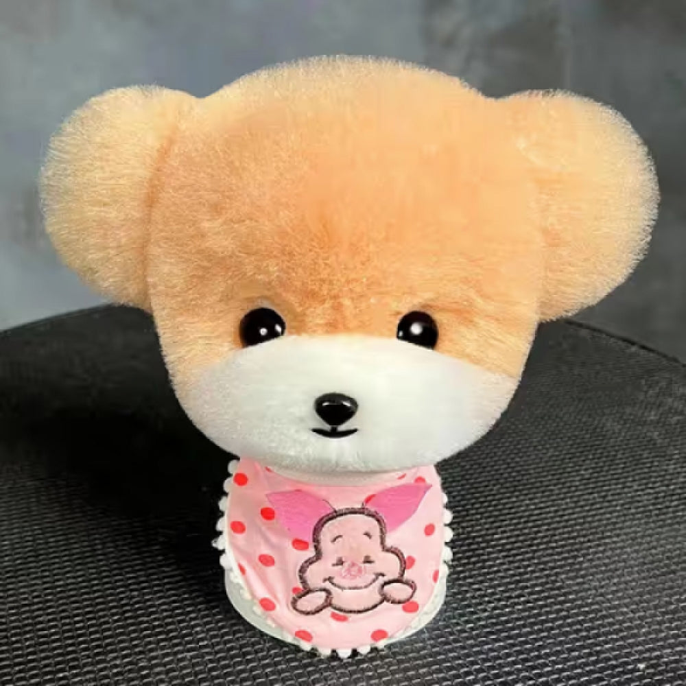 Teddy head fur with standing ears, champagne with white muzzle