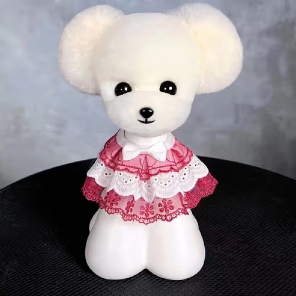 Teddy head fur, white – ears up