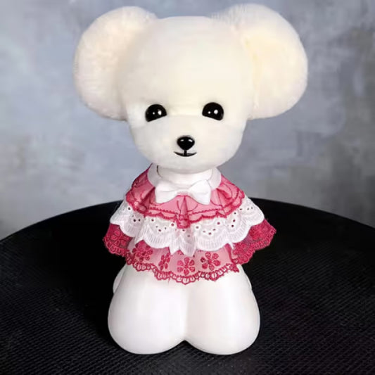 Teddy head fur, white – ears up