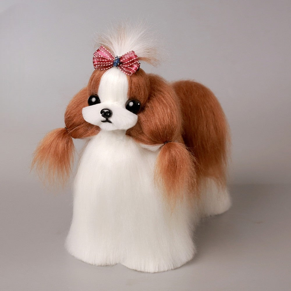 Shih-Tzu Ganzkörperfell, Braun-Weiß (Shih Tzu full body hair (brown and white)