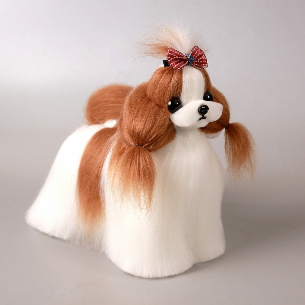 Shih-Tzu Ganzkörperfell, Braun-Weiß (Shih Tzu full body hair (brown and white)