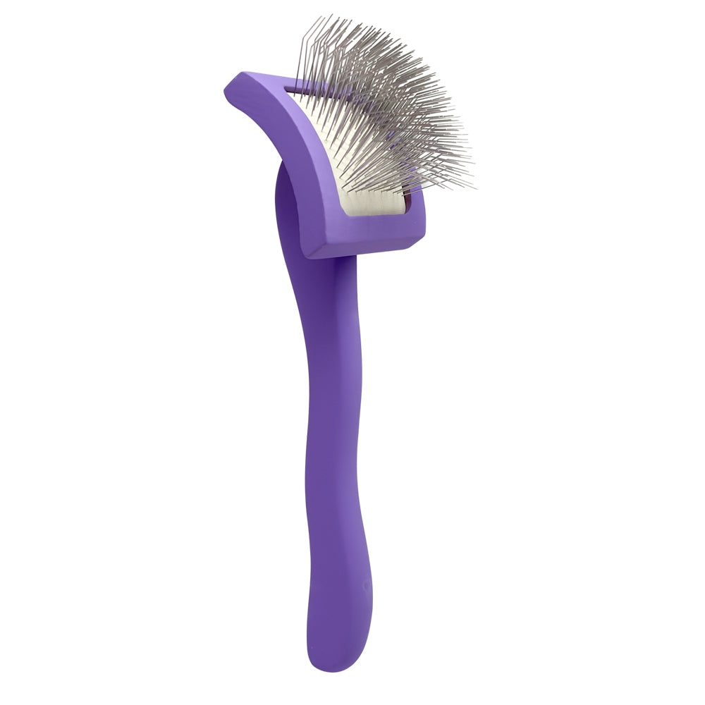 Slicker brush for animals with long pins, Groom Soul Violet Series, size S