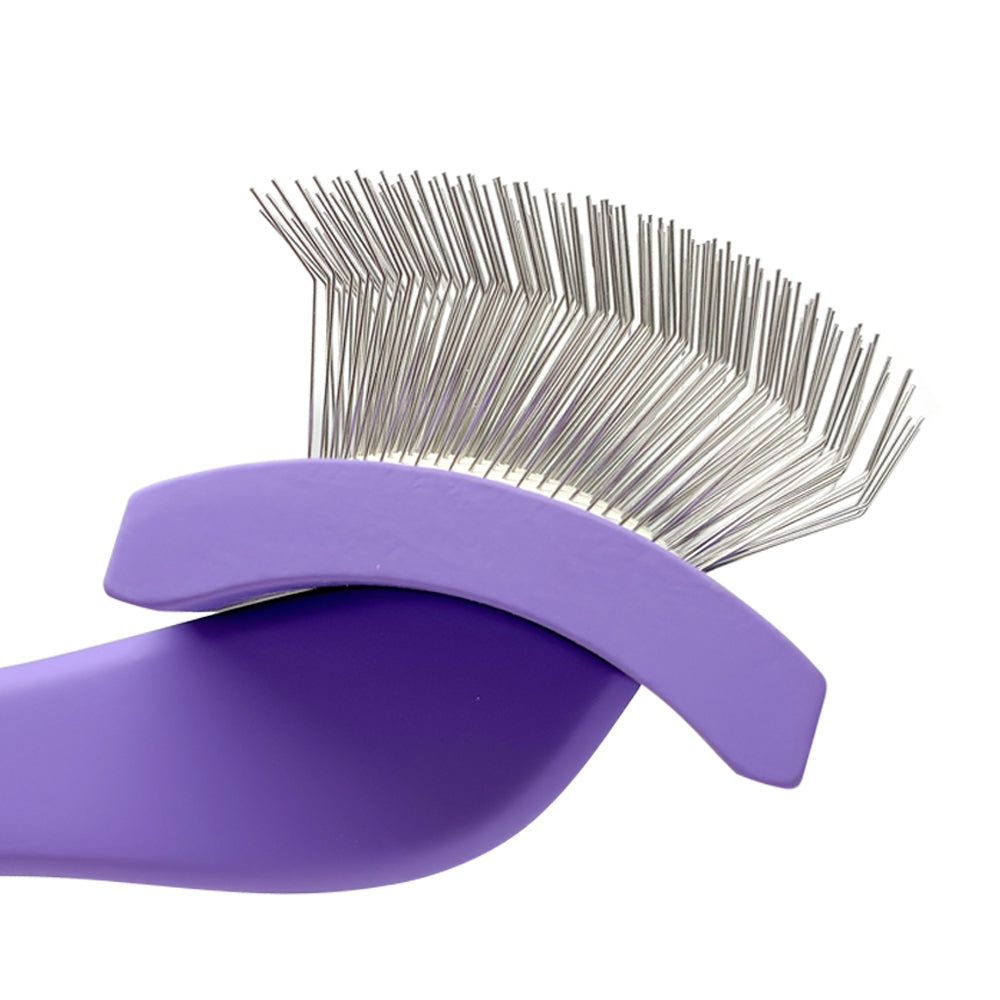 Slicker brush for animals with long pins, Groom Soul Violet Series, size S