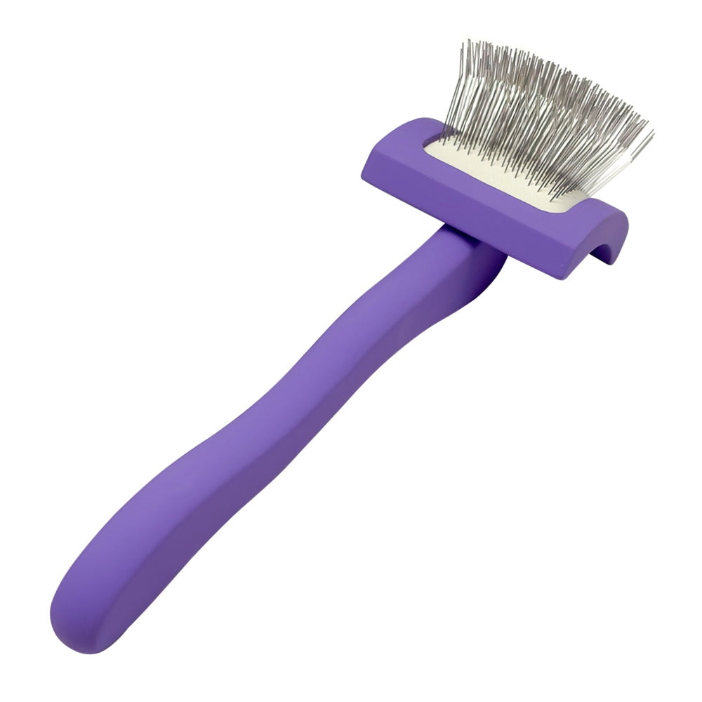 Slicker brush for animals with long pins, Groom Soul Violet Series, size S